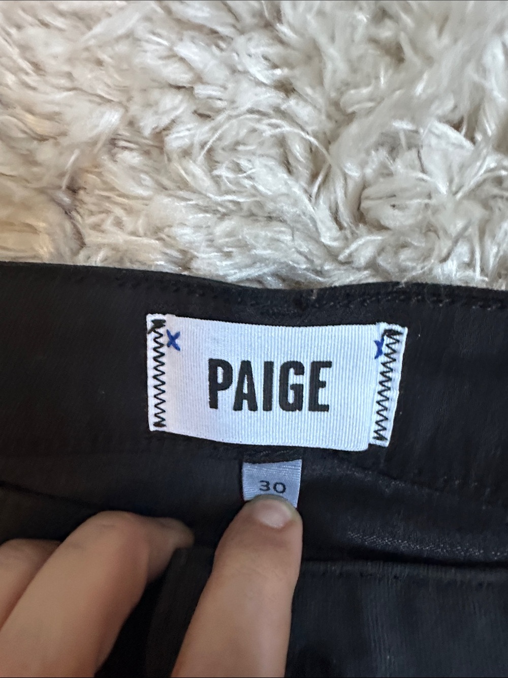 PAIGE Black Coated Jeans with High Rise Waist - Picture 2 of 5
